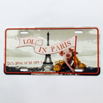 China Wholesale Custom Europe LOL Printed Travel In Paris Metal Postcard for sale