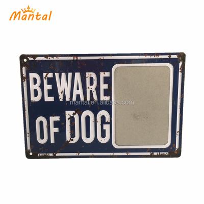 China American Beware Of The Dog Retro Custom Metal Tin Signs for sale