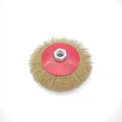 China Factory Sale High Quality Angle Grinder Crimped Wire Brush Wheel Wire Cup Brush Wheel For Angle Grinder Crimped Brass Coated for sale