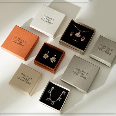 China Fashion Eco-friendly Branded Jewelry Necklace Gift Box Custom Logo Printed Ring Earring Luxury Packaging Paper Jewelry Box for sale