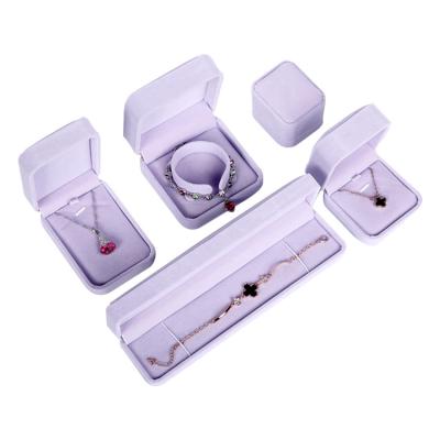 China Jewelry Gifts Packaging Custom Necklace Gift Packaging Black Jewelry Box Black Jewelry Box Earring Bracelet Ring Box Purple Velvet Jewelry Boxes for sale