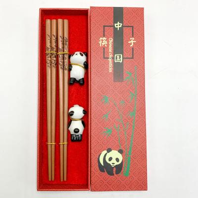 China Viable Wholesale Chinese Chopsticks Gift Box with Reusable Couple Ceramic Chopsticks Panda Holder Dishwasher-Safe for Eating Cooking Gift for sale