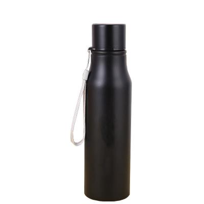 China Stainless Steel Outdoor Sport Viable 750ML Single Wall Water Bottle With Exquisite Rope for sale