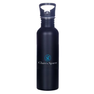 China Promotional Custom Sustainable 500ml 750ml Stainless Steel Sport Single Wall Water Bottle With Straw for sale