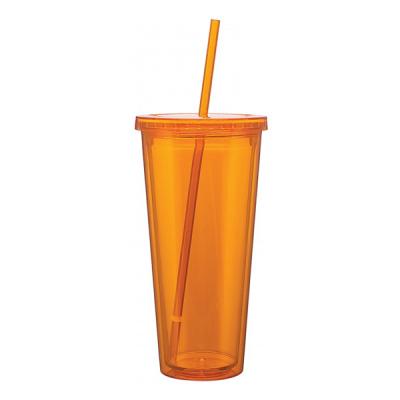 China Viable Wholesales 22 Ounce Insulated Double Wall Acrylic Custom Plastic Tumbler With Straw for sale