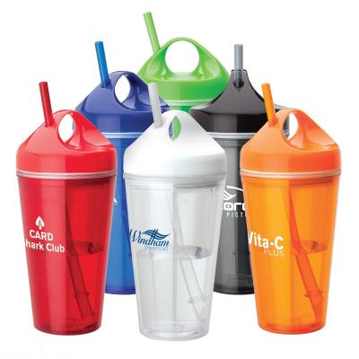 China Sustainable Hot Sales 16oz Double Wall Acrylic Tumbler With Straw for sale