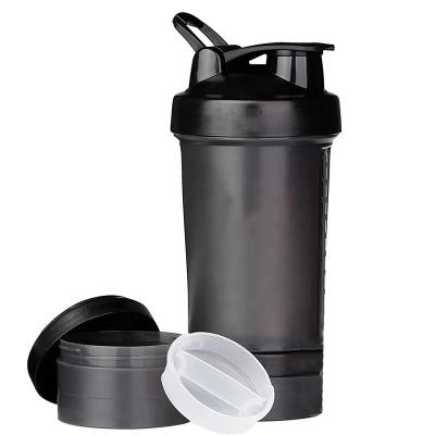 China Viable Free Plastic Fitness Shaker Cup, Gym Sports Amazon Success BPA Tritan Protein Powder Shaker Bottle With Storage Black for sale