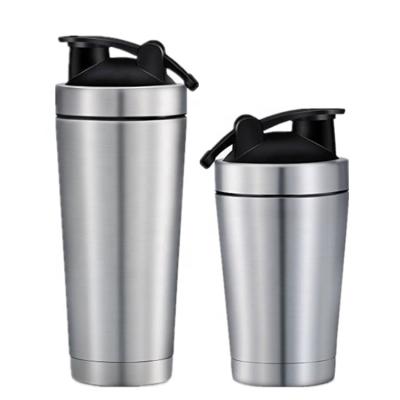 China PORTABLE 500ml Double Wall Stainless Steel Protein Shaker Vacuum Flasks With Stainless Steel Ball for sale