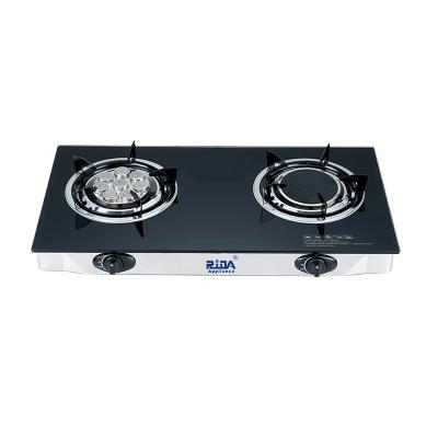 China New Household Kitchen Gas Stove Hybrid Gas Stove 2 Burner Portable Infrared Tempered Glass for sale