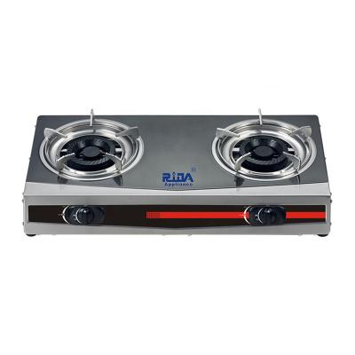 China Portable chinese fashion wok stainless steel cooktop easy cast iron pipe 2 burner cooktop gas stove for sale