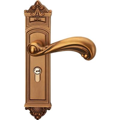 China European Style Zinc Alloy Door Handle Lock Bedroom Style Door Lock Furniture Hardware Anti-theft Set for sale