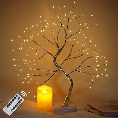 China Diy Commercial Portable Adjustable Bed Use Artificial Tree Lights Decoration Table Bonsai Tree Lamp Led Tree Light for sale