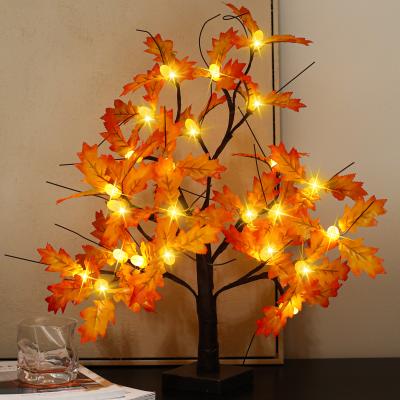 China Commercial Tree Light Halloween Decor Maple Leaf Tree Light Artificial Christmas Tree Lights Decoration for sale