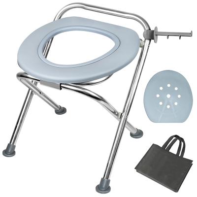 China Minimalist Portable Portable Shower Toilet Seat Folding Chair Stainless Steel Camping Portable Toilet for sale