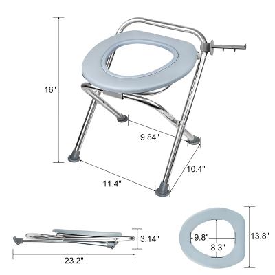 China Minimalist Folding Camping Stool Camping Toilet Stainless Steel Toilet Seat Portable Toilet For Elderly for sale