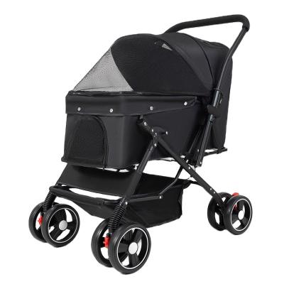 China HX05 2023 New Small Animals Dog Cat Rabbit Trolley Folding Pet Trolley Knocked Down Pet Strollers for sale