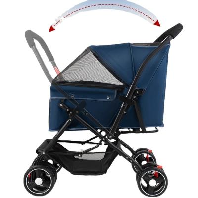 China Hot-selling Eco-friendly HX05 Animal Oxford Cloth Small Pet Cart Can Be Knocked Down Before And After The Pet Strollers for sale