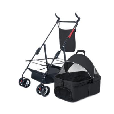 China W01S factory direct sales breathable basket can be divided into portable folding pet rabbit trolley dog ​​strollers for sale