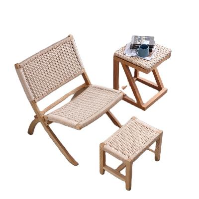 China Popular Eco-friendly Home Weave Rope Hemp Furniture Wooden Armrest Chair With High Quality for sale