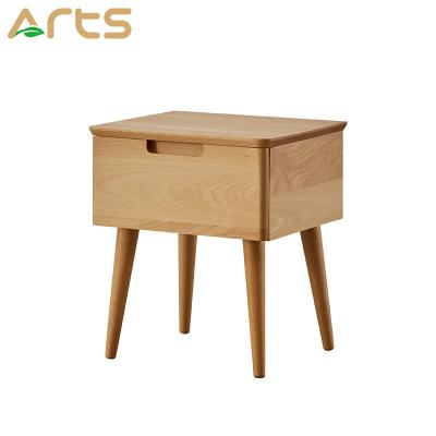 China New design popular luxurey (height) nightstand European adjustable beside tables solid wood beech for sale