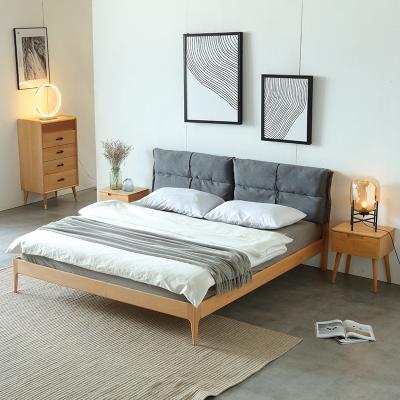 China solid beech wood & Easy To Install Modern Cheap Wooden Beds Wardrobe Single Bedrooms Nightstand For Home Use for sale