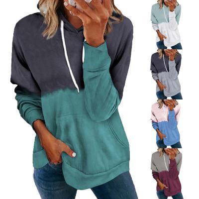 China Chinese Supplier New Fashion Women's Breathable Hoodies Casual Two Tone Hoodie One Long Sleeve Hoodie for sale