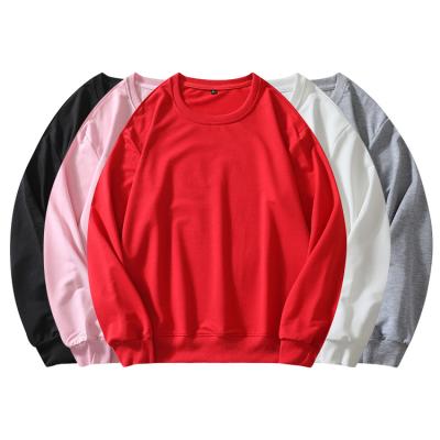 China Loose and Comfortable Logo Anti-pilling Sweatshirt Breathable Solid Plain Casual Cotton Custom Pullover for Women Men for sale