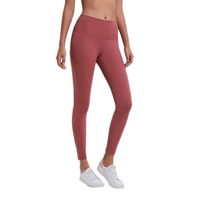 China Hot Selling Breathable Solid Color High Waist Yoga Pants Breathable Gaiters And Customizable Logo Yoga Pants Comfortable Sports Pants for sale