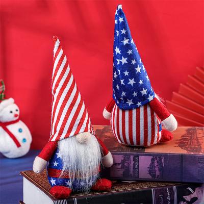 China Christamas Home Decoration 2022 Wholesale Mini Patriotic Gnomes For American Independence Day Plush Doll Decorations Fabric 4th Of July Decorations for sale