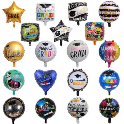 China Graduation Decoration 18inch Round Aluminum Foil Balloon Party Decoration Inflatable Helium Balloon for sale