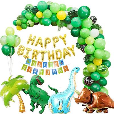 China Foil Latex Foil Dinosaur Balloons Garland Kit for Baby Shower Party Decorations Set for sale