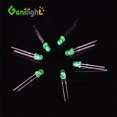 China Fixed LED Light Emitting Diode GREEN F3 LEDs Diode with Max. Reverse Voltage of 5V for sale