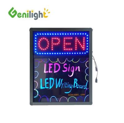 China Rectangular LED Open Sign Neon Glow Signs For Shop Window Led Sign Led Writing Board Custom Durable à venda