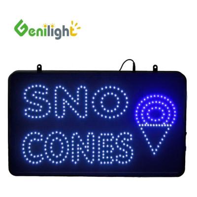 China Customized LED SNO CONES Sign for Retail Store Decoration 22*13 inch Screen Dimension for sale