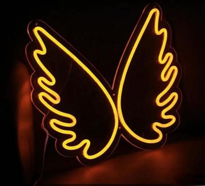 China 45*34cm Angel Wing Neon Signs for Wall Decor in Girl Bedroom Kids Room Wedding Energy for sale