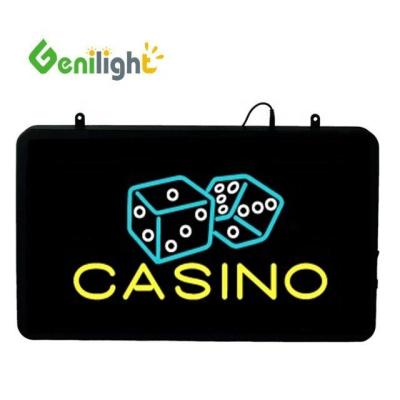 China Publicidad CASINO LED Neon Sign 56x33 cm Tamaño del panel Brillo 80 con diseño personalizado en venta