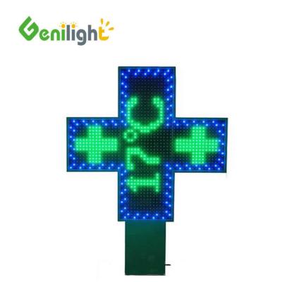 China Graphics Display Function RGB Green LED PHARMACY CROSS for Customer Attraction for sale