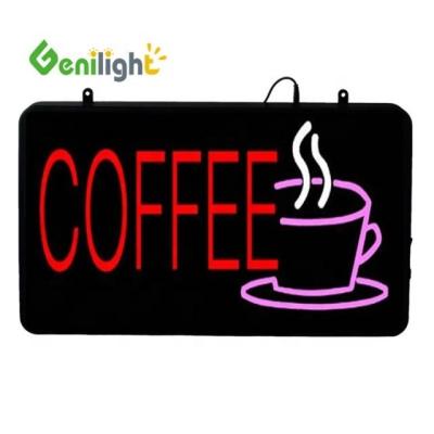 China High Resolution LED Neon Sign for Self-Service Business Illuminated Open Coffee Cup for sale