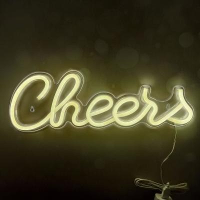 China Cheers LED Light Up Sign Wall Decor for Teen Girls Preppy Room Decor Neon Sign for sale