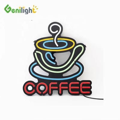 Cina Display pubblicitario elettronico per il caffè con luce al neon a LED personalizzata con certificazione CE in vendita