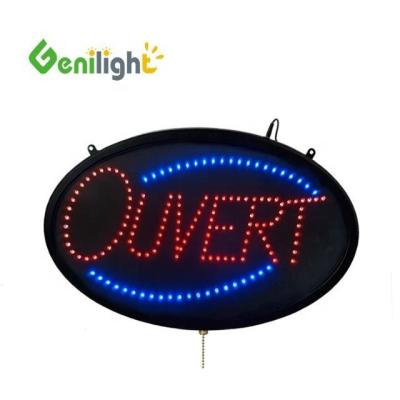 China Animated Neon LED Sign Board with Remote Control Oval Shape 56*33 cm Screen Dimension for sale