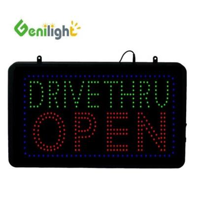 China 22*13inch CE and RoHS Genilight Indoor RGB Illuminated Drive Thru Coffee Neon Open Sign for sale