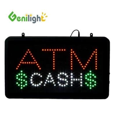 China Professional ABS Open-Mold Outframe LED ATM Cash Sign with CE RoHS Adaptor Hang Chain for sale