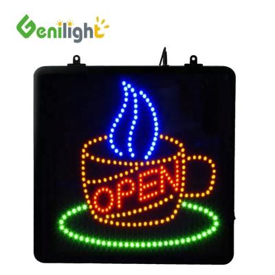 China Genilight LED Open Sign For Coffee 53*45cm Screen Dimension CE RoHS LVD Certified for sale