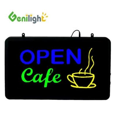 China Genilight Hang Style Classic Acrylic Back Panel LED Electric Neon Sign for Coffee Cafe for sale