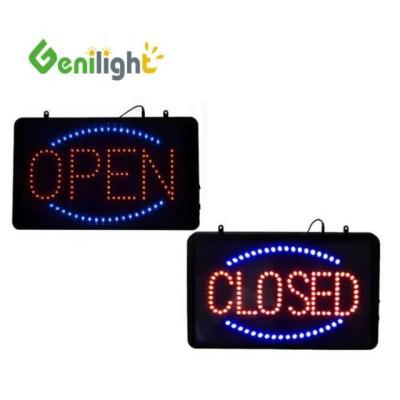 China Indoor Open Sign Banner with LED Lights 1.5kg 30000 Hours Lifespan Hanging Design for sale