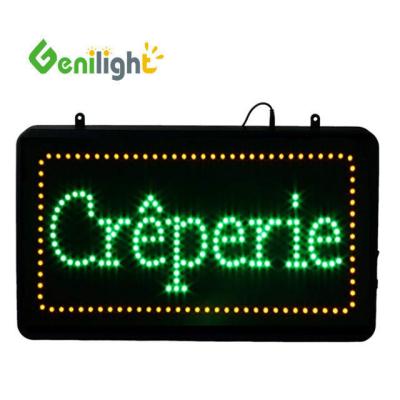 中国 OEMタイプ Genilight 室内 22*13インチ DC12v プロフェッショナル CREPERIE LEDライト オープンサイン 販売のため