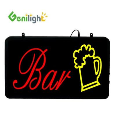 China Acrylic Front Board Design ABS Open-Mold Outframe BAR with Beer Logo Neon Open Sign for sale