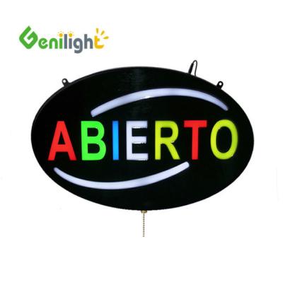 China GLT-LSN5836-012 Panel Size 58*36cm Full Color LED Neon Sign Letter ABIERTO for sale