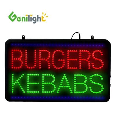 China Flash Burgers Kebabs LED Neon Light Sign voor de winkel 22 inch x 13 inch 6MM Pixel Pitch Te koop